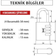 Kale Kilit Kale Şifreli Asma Kilit 4 Basamaklı