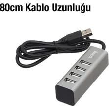 Polham  4in1 Otg 80CM USB To 4x Usb2.0 Hub Çevirici Dönüştürücü Adaptör, Tak Çalıştır USB Hub, Klavye, Mouse, USB Bellek Okuyucu