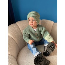 Eyc Baby Yeşil Düğmeli Triko Hırka Unisex Model Yumuşak Kumaş 1-2 Yaş İçin Rahat Kullanım