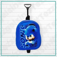 Tezzgelsin Kirpi Sonic 3D Baskılı Anaokulu Kreş Çekçekli Tekerli 2-6 Yaş Sırt Çantası ve Okul Çantası
