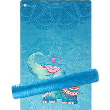 Rebuwo Kaydırmaz 5mm Süet Çocuk Doğal Kauçuk Yoga Mat Pilates Matı Mavi 136 X 62 cm