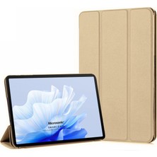 Microsonic Honor Pad X9 Kılıf Slim Translucent Back Smart Cover Gold