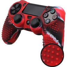 Luoxinguo Kırmızı Anti Kayma Silikon Koruyucu Kılıf Dualshock 4 Ps4 Ds4 Pro Slim Denetleyici Kapağı Analog Kavrama Kılıfı (Yurt Dışından)