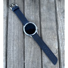 Brown Art Craft 20MM Samsung Galaxy Watch 3 4 5 6 Pro Classic Hakiki Astarlı Deri Akıllı Saat Kordonu