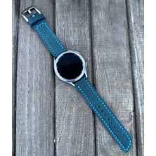Brown Art Craft 20MM Samsung Galaxy Watch 3 4 5 6 Pro Classic Hakiki Astarlı Deri Akıllı Saat Kordonu
