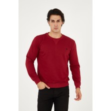 Rey Polo Bisiklet Yaka Ön Detaylı Basic Sweatshirt