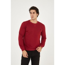 Rey Polo Bisiklet Yaka Ön Detaylı Basic Sweatshirt