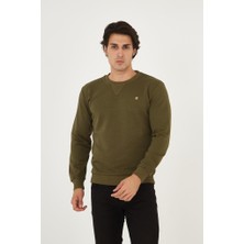 Rey Polo Bisiklet Yaka Ön Detaylı Basic Sweatshirt