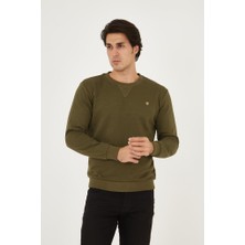 Rey Polo Bisiklet Yaka Ön Detaylı Basic Sweatshirt