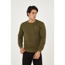 Rey Polo Bisiklet Yaka Ön Detaylı Basic Sweatshirt