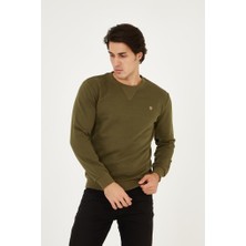 Rey Polo Bisiklet Yaka Ön Detaylı Basic Sweatshirt