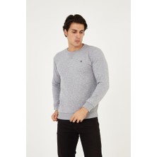 Rey Polo Bisiklet Yaka Ön Detaylı Basic Sweatshirt