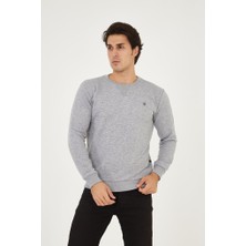 Rey Polo Bisiklet Yaka Ön Detaylı Basic Sweatshirt