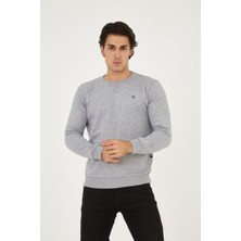 Rey Polo Bisiklet Yaka Ön Detaylı Basic Sweatshirt