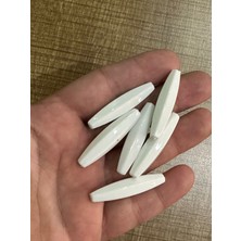 Gönülden Tasarım 4 cm 7 Li Piramit Beyaz Boncuk Taakı Boncuğu