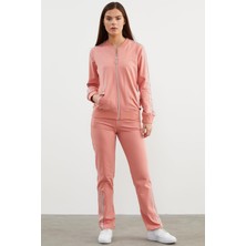 Sim Şerit Detaylı Eşofman Takım - Pembe