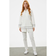 Büyük Beden Tunik Eşofman Takım - Ekru