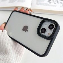 Dexmon iPhone 15 Uyumlu Kılıf Metal Buton ve Kamera Çerçeveli Kenarları Silikon Arkası Sert Titanium Case