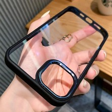 Dexmon iPhone 15 Uyumlu Kılıf Metal Buton ve Kamera Çerçeveli Kenarları Silikon Arkası Sert Titanium Case