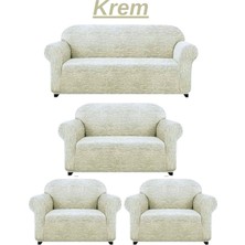 Heytgah 3+2+1+1 Dokuma Jakar Koltuk Örtüsü. Lastikli, Esnek, Yıkanabilir Koltuk, Kanepe, Çekyat Örtüsü