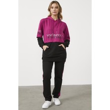 Geniş Kalıp Çift Renk Eşofman Takım - Fuşya