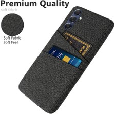 Cool-M Samsung Galaxy M34 5g / F34 5g Telefon Kapağı Sert Pc+Çift Kart Tutucu ile Kumaş Telefon Kılıfı (Yurt Dışından)