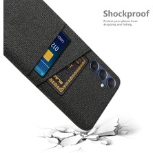 Cool-M Samsung Galaxy M34 5g / F34 5g Telefon Kapağı Sert Pc+Çift Kart Tutucu ile Kumaş Telefon Kılıfı (Yurt Dışından)