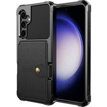 Cool-M Samsung Galaxy S23 Fe Kart Tutucu Kickstand Telefon Kılıfı Pu Deri Kaplamalı Tpu Arka Kapak (Yurt Dışından)