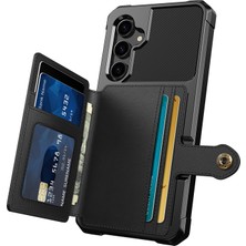 Cool-M Samsung Galaxy S23 Fe Kart Tutucu Kickstand Telefon Kılıfı Pu Deri Kaplamalı Tpu Arka Kapak (Yurt Dışından)