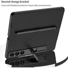Cool-M Samsung Galaxy Z Fold5 5g Kılıf Pu Deri Telefon Kapağı Pen Yuvası (Yurt Dışından)