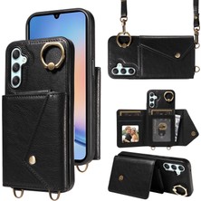 Cool-M Samsung Galaxy A34 5g Litchi Doku Telefon Kabuğu, Halka Kickstand Card Bag Deri+Tpu Kılıflı Kılıf (Yurt Dışından)