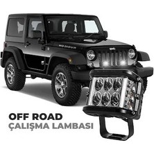 Off Road 45W 12 LED Beyaz Turuncu Flaşlı Kare Sis Farı Çalışma Lambası Hi-Tech