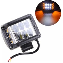 Off Road 45W 12 LED Beyaz Turuncu Flaşlı Kare Sis Farı Çalışma Lambası Hi-Tech