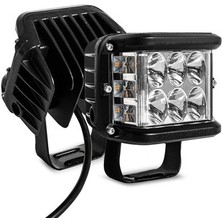 Off Road 45W 12 LED Beyaz Turuncu Flaşlı Kare Sis Farı Çalışma Lambası Hi-Tech