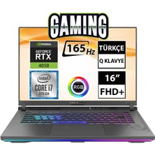 Asus Rog Strix G16 G614JU-N3196A9 I7-13650HX 64GB 1tbssd RTX4050 16" Fullhd+ Freedos Taşınabilir Bilgisayar