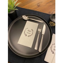 Kidspartim Siyah Yaldızlı Afiyet Olsun 16 Lı Beyaz Renkli Kağıt Peçete