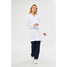 Mervem İş Önlüğü Uzun Kollu Alpaka Bayan Beyaz