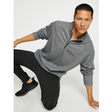 Koton Basic Spor Sweatshirt Dik Yaka Fermuarlı Slogan Baskılı