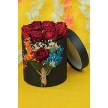 Kırmızı Güllerle Romantik Siyah Kutu Dolusu Konsept Sevgiliye Hediye