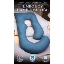 Kinderhug Tüm Vücut Destekli Lüks Jumbo Boy Hamile Yastığı(80x155 cm) ve Emzirme Yastığı(30x65 cm) Set