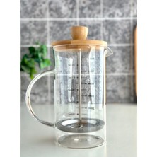 Kitchen Pembelia Bambu Kapaklı Borosilikat Cam Isıya Dayanıklı 600 ml French Press