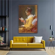 AR AJANS KANVAS TABLO Kitap Okuyan Kız Yağlı Boya Görünümlü Jean Honore Fragonard Kanvas Tablo ART00115