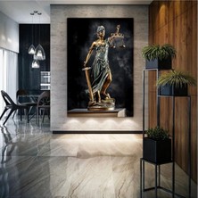 AR AJANS KANVAS TABLO  Themis Gözü Kapalı Bir Elinde Kılıç Bir Elinde Terazi Adalet Heykeli Hukuk Büro Kanvastablo ART00159