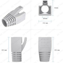 BK Teknoloji RJ45 CAT6/CAT6A/CAT7 Gerilim Giderici Boot Koruma Kılıfı 10 Adet