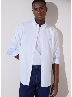 Brooks Brothers Regular Fit Klasik Yaka Beyaz Erkek Gömlek BBSP23MSH086