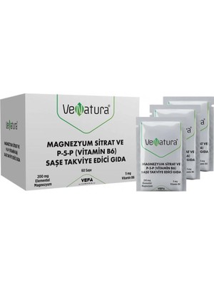 Venatura Magnezyum Sitrat P-5-P Vitamin B6 60 Saşe
