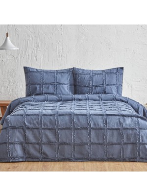 Karaca Home Young Liberty Çift Kişilik Yatak Örtüsü Seti 230 x 240 cm Desenli Pamuk Mavi