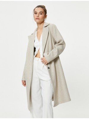 Koton Oversize Kaşe Kaban Cep Detaylı