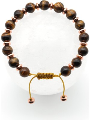 Alibaba Doğaltaş Kaplan Gözü Doğal Taş Makrome Örme Bileklik