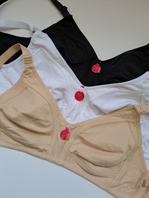 Nariya Kadın Büyük Beden Sütyen 3'lü 3 Adet Pamuklu Toparlayıcı Penye Sütyen Günlük Rahat Iç Giyim